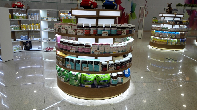 奶粉展示柜，進(jìn)口奶粉展柜制作